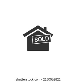 Icono de vector de venta de la casa - Concepto de arquitectura - Aislado en el signo plano de fondo blanco