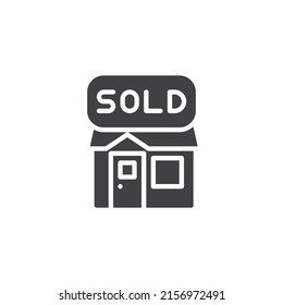 House sold vector icon. filled flat sign for mobile concept and web design. Sold properties glyph icon. Symbol, logo illustration. Vector graphics