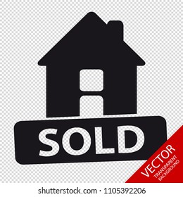 House Sold Vector Icon - Isolated On Transparent Background