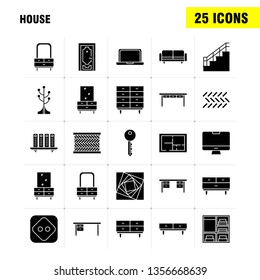 House Solid Glyph Icon for Web, Print and Mobile UX/UI Kit. Such as: Couch, Furniture, Sofa, Interior, Chest, Drawer, Furniture, Keep, Pictogram Pack. - Vector