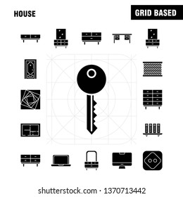House Solid Glyph Icon for Web, Print and Mobile UX/UI Kit. Such as: Couch, Furniture, Sofa, Interior, Chest, Drawer, Furniture, Keep, Pictogram Pack. - Vector
