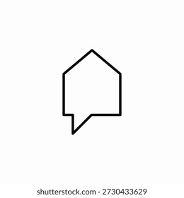 house speech bubble icon sign vector