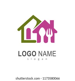 House Food Spoon Fork House Logo Stock Vector (Royalty Free) 609956045