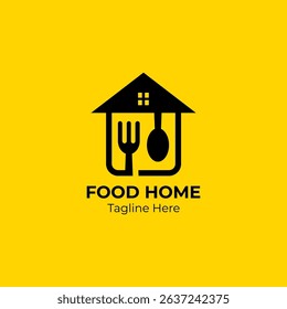 House spoon and fork restaurant logo. Food and restaurant, fork and spoon, logo design.