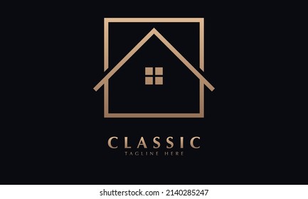 House Square lineart Logo Template Vector Illustration Design7 abstract monogram vector logo template