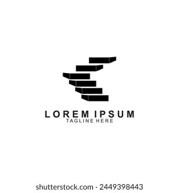 House and stairs logo, with modern design.