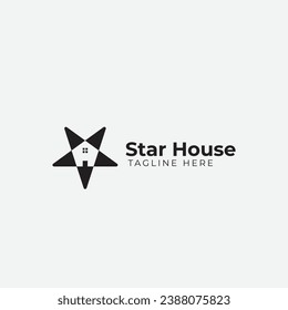 Logo-Design von House und Star einfach und minimal