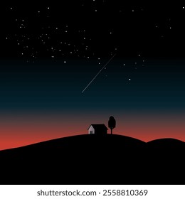 A house in starry night