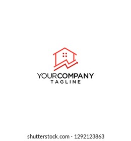 house statistic logo home vector icon illustration