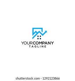 house statistic logo home vector icon illustration