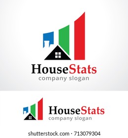 House Stats Logo Template Design Vector, Emblem, Design Concept, Creative Symbol, Icon