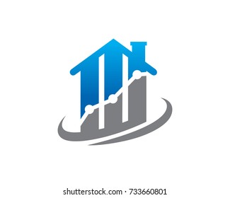 House Stats Logo Template Design Vector, Emblem, Design Concept, Creative Symbol, Icon