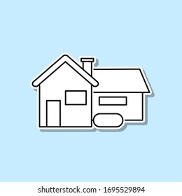 House sticker icon. Simple thin line, outline vector of real estate icons for ui and ux, website or mobile application