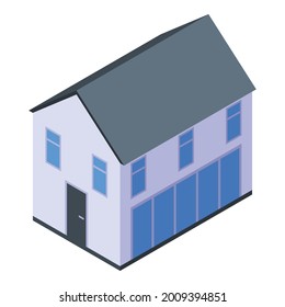 Hausspeicher-Symbol. Isometrisch zur Hausspeicherung Vektorsymbol für Webdesign einzeln auf weißem Hintergrund
