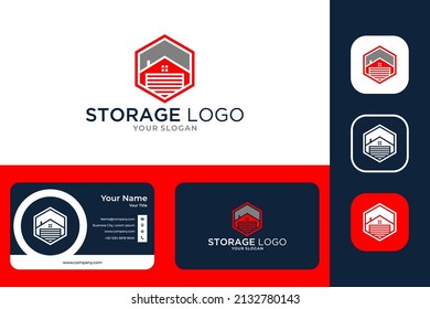 house storage triangle logo design and business card