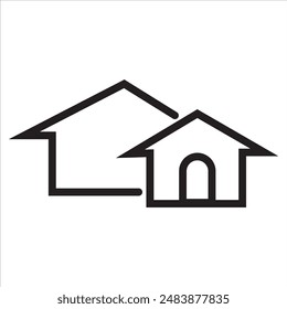 Haus und Geschäft Icon-Set. Home-Symbol isoliert auf weißem Hintergrund. Vektorillustration.