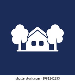 icono de la casa en un vector suburbio