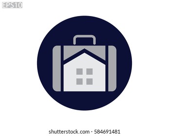House suitcase icon, vector illustration eps10
