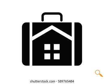 House suitcase icon, vector illustration eps10

