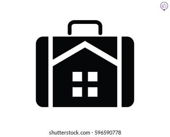 House suitcase icon, vector illustration eps10