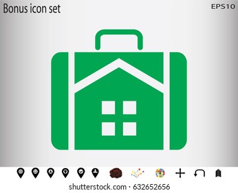 House suitcase icon, vector illustration eps10
