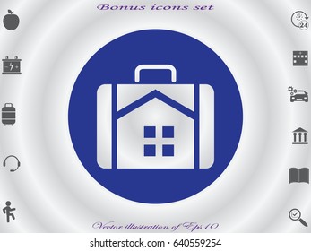 House suitcase icon, vector illustration eps10