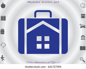 House suitcase icon, vector illustration eps10