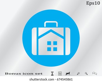 House suitcase icon, vector illustration eps10