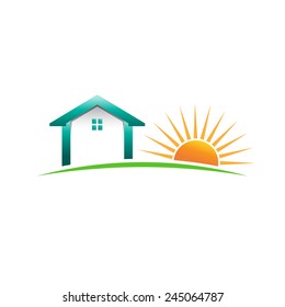 House sun in horizon