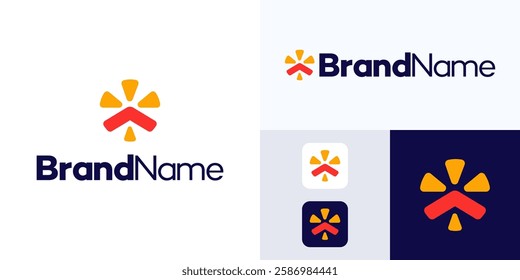 House sun Logo design, Sun Logo design with house icon roof, Concept template for property real Estate company. Simple modern Logo Illustration with House Icon, logotype sign easy to remember.