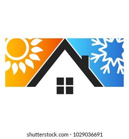 House Sun And Snowflake For Air Conditioning