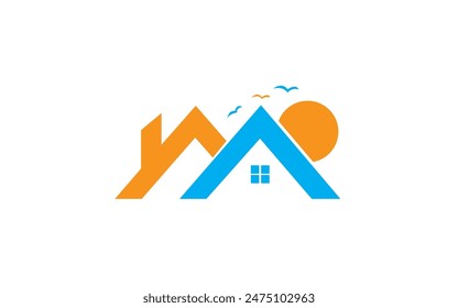 House sunset logo image vector image