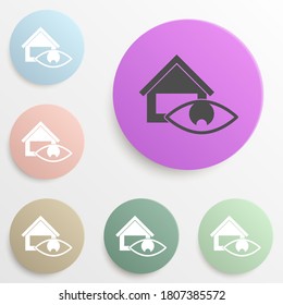house supervision badge color set. Simple glyph, flat vector of web icons for ui and ux, website or mobile application svg