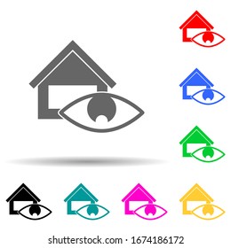 house supervision multi color style icon. Simple thin line, outline vector of web icons for ui and ux, website or mobile application svg