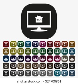 The house is surrounded by a network. icon. vector design