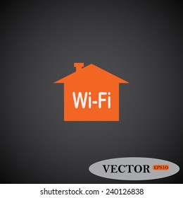 The house is surrounded by a network wi-fi ,  vector, EPS 10