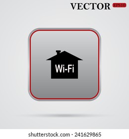 The house is surrounded by a network wi-fi,  vector, EPS 10
