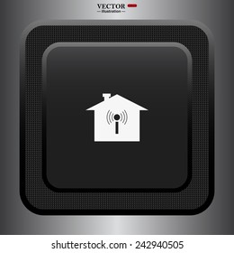 The house is surrounded by a network wi-fi , vector illustration, EPS 10