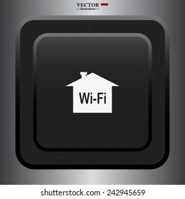 The house is surrounded by a network wi-fi , vector illustration, EPS 10