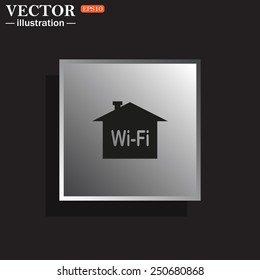 The house is surrounded by a network wi-fi , vector illustration, EPS 10