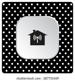 The house is surrounded by a network wi-fi. icon. vector design