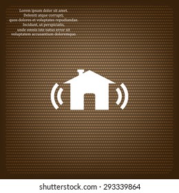 The house is surrounded by a network wi-fi. icon. vector design