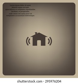 The house is surrounded by a network wi-fi. icon. vector design
