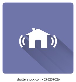 The house is surrounded by a network wi-fi. icon. vector design