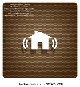 The house is surrounded by a network wi-fi. icon. vector design