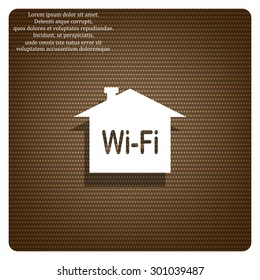 The house is surrounded by a network wi-fi. icon. vector design