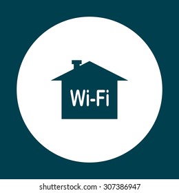 The house is surrounded by a network wi-fi. icon. vector design