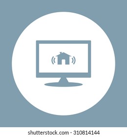The house is surrounded by a network wi-fi. icon. vector design
