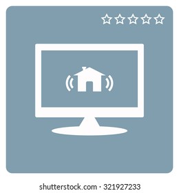 The house is surrounded by a network wi-fi. icon. vector design
