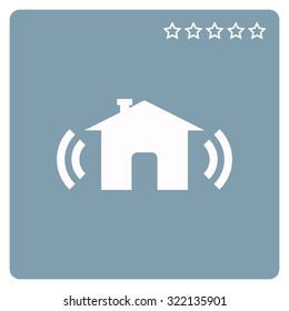The house is surrounded by a network wi-fi. icon. vector design